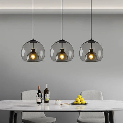Nordic Smoke Gray Glass Pendant Light Chandelier - Decorbites