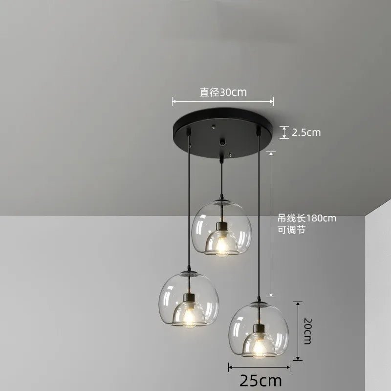 Nordic Smoke Gray Glass Pendant Light Chandelier - Decorbites
