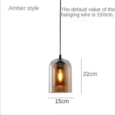 Nordic Smoky Gray Glass Pendant Light - Decorbites