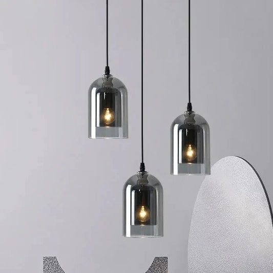 Nordic Smoky Gray Glass Pendant Light - Decorbites