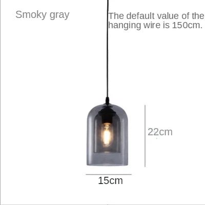 Nordic Smoky Gray Glass Pendant Light - Decorbites