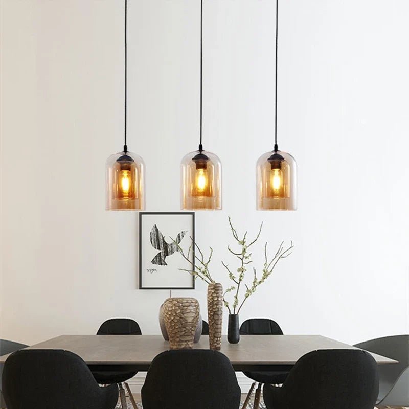 Nordic Smoky Gray Glass Pendant Light - Decorbites