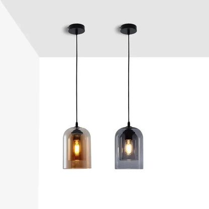 Nordic Smoky Gray Glass Pendant Light - Decorbites