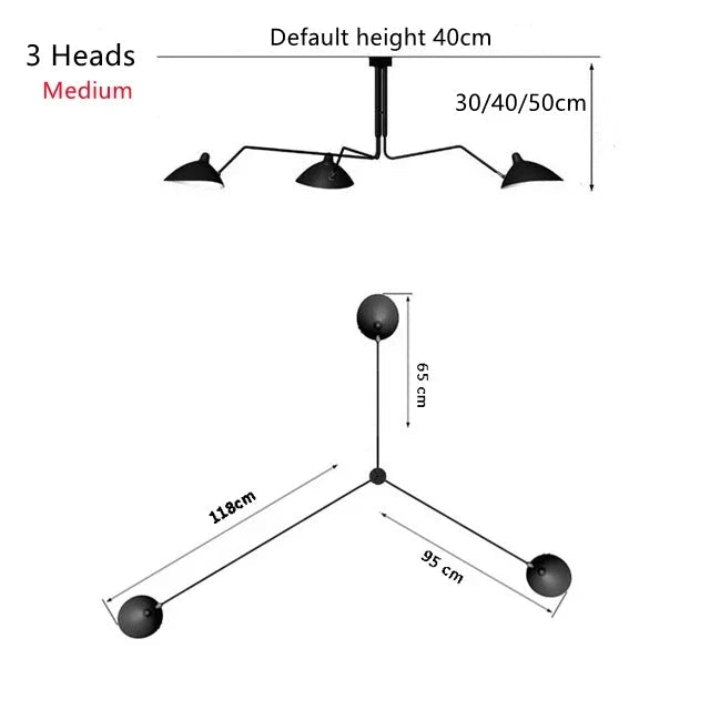 Nordic Spider Multi-Head Metal Pendant Light - Decorbites