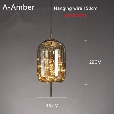 Nordic Star Glass Pendant Light With Long Cord - Decorbites