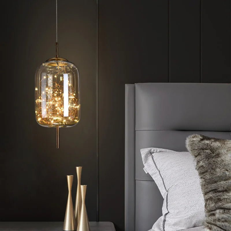 Nordic Star Glass Pendant Light With Long Cord - Decorbites