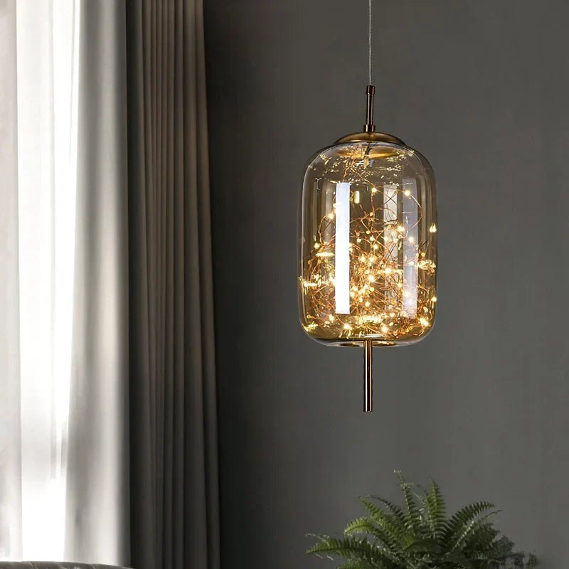 Nordic Star Glass Pendant Light With Long Cord - Decorbites
