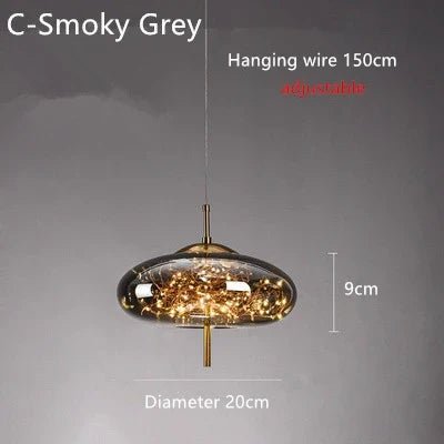 Nordic Star Glass Pendant Light With Long Cord - Decorbites