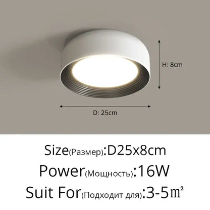 Nordic style white circular chandeliers recessed ceiling light with metallic inner ring 16w for dining room decorbites