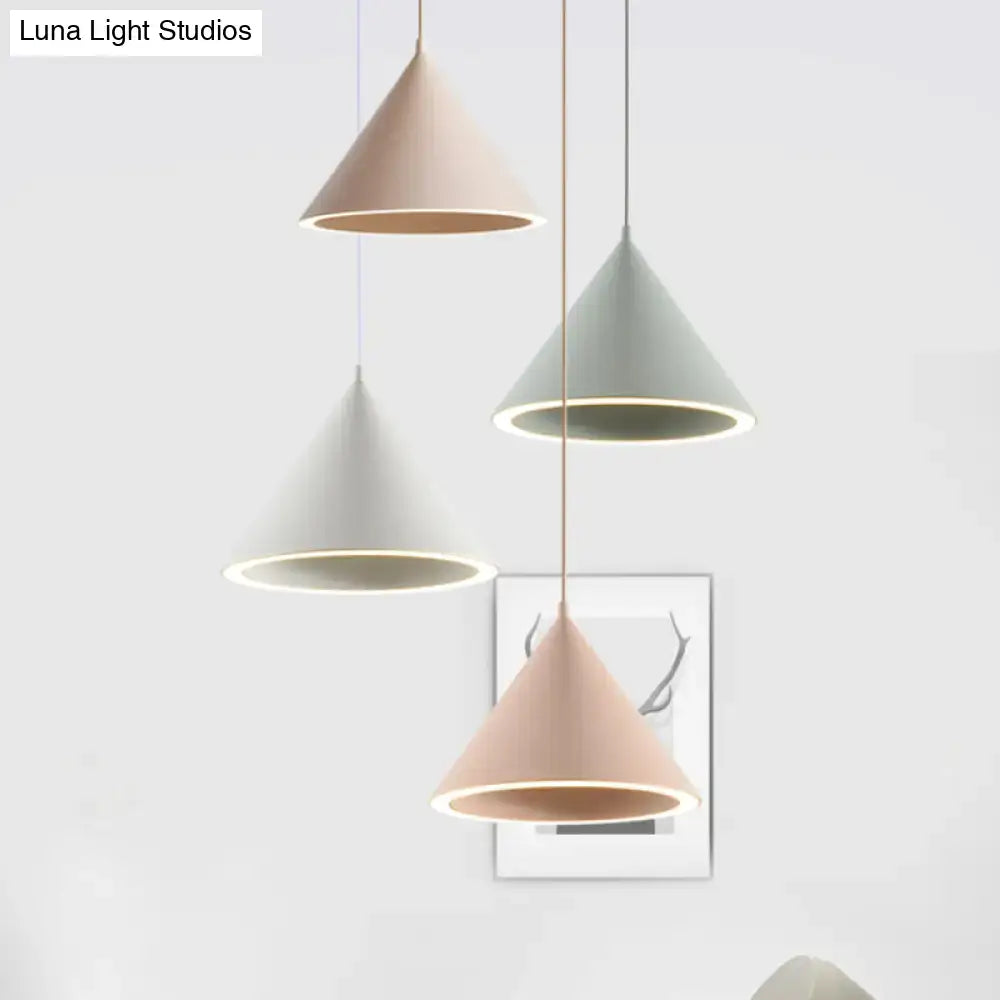 Decorbites nordic stylish hanging lamp with cone-shaped pendant lights in blush pink sage green and matte white