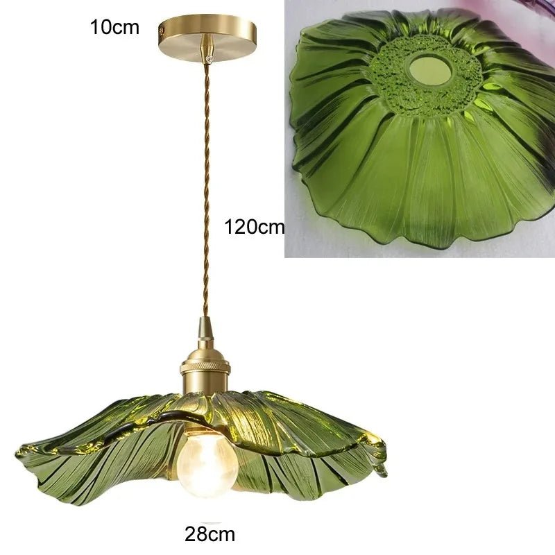 Nordic Vintage Flower Glass Pendant Light - Decorbites