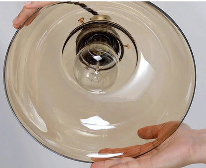 Nordic Vintage Glass Pendant Light in Clear or Amber - Decorbites