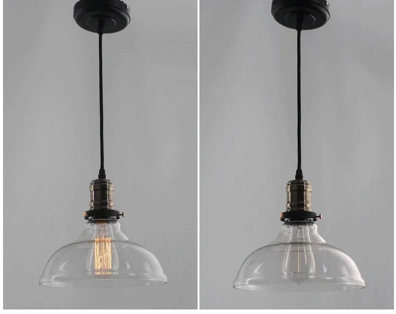 Nordic Vintage Glass Pendant Light in Clear or Amber - Decorbites