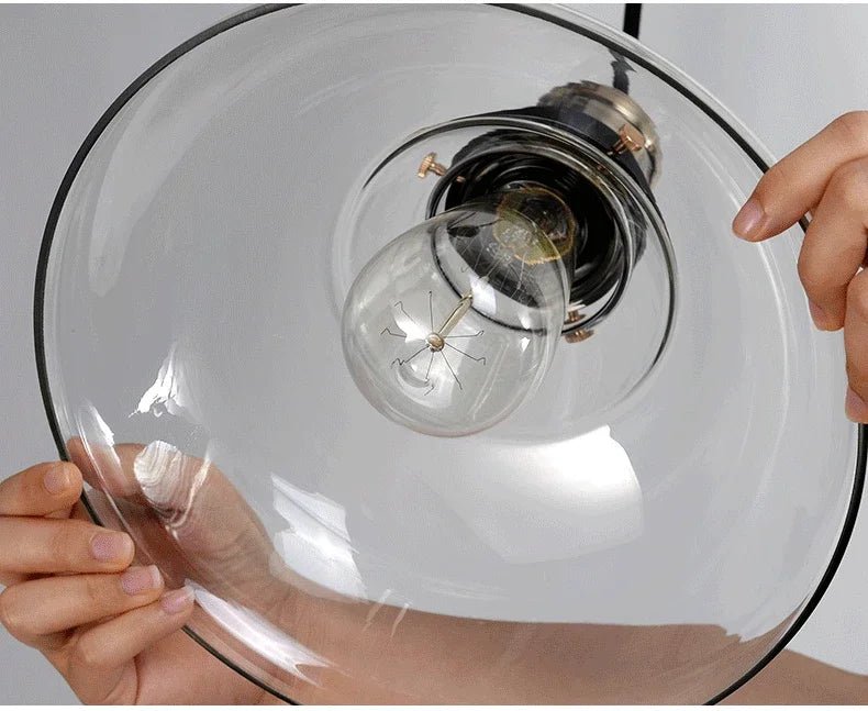 Nordic Vintage Glass Pendant Light in Clear or Amber - Decorbites