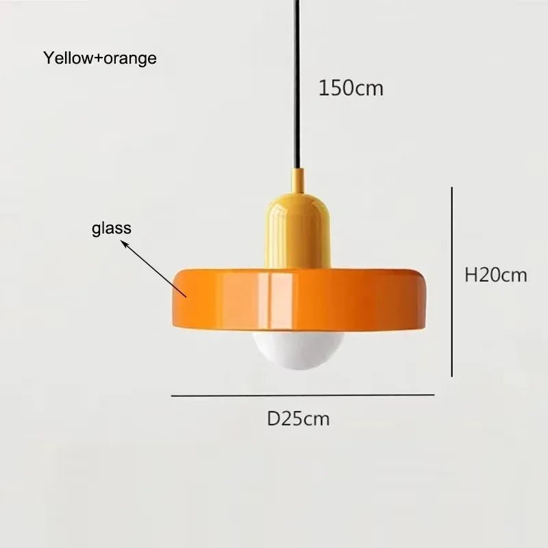 Nordic Vintage Orange Glass Pendant Light - Decorbites