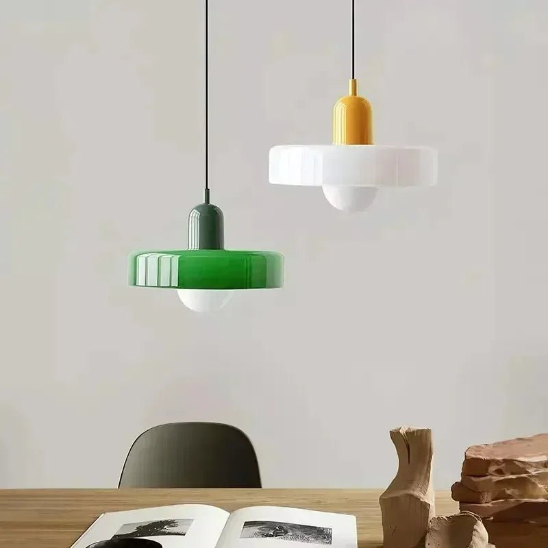 Nordic Vintage Orange Glass Pendant Light - Decorbites
