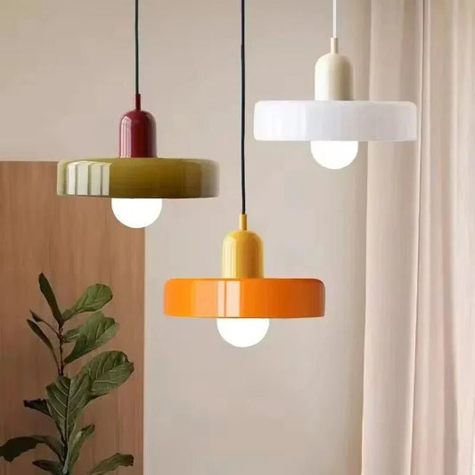 Nordic Vintage Orange Glass Pendant Light - Decorbites