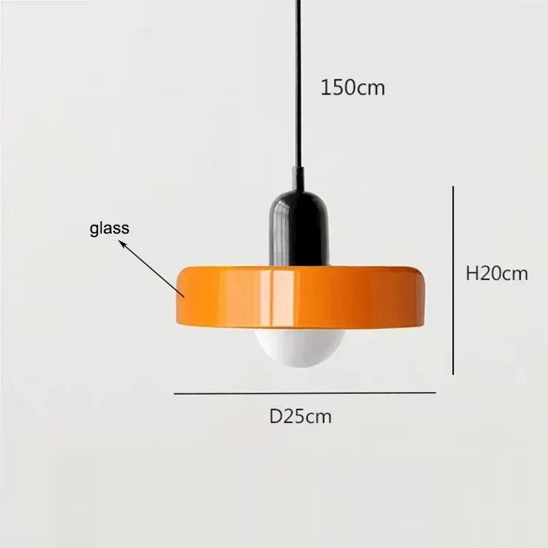 Nordic Vintage Orange Glass Pendant Light - Decorbites