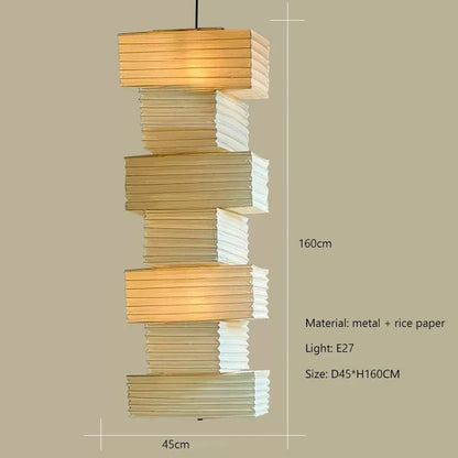 Nordic Wabi-Sabi Rice Paper Pendant Light - Decorbites