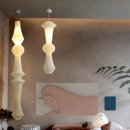 Nordic Wabi-Sabi Rice Paper Pendant Light - Decorbites