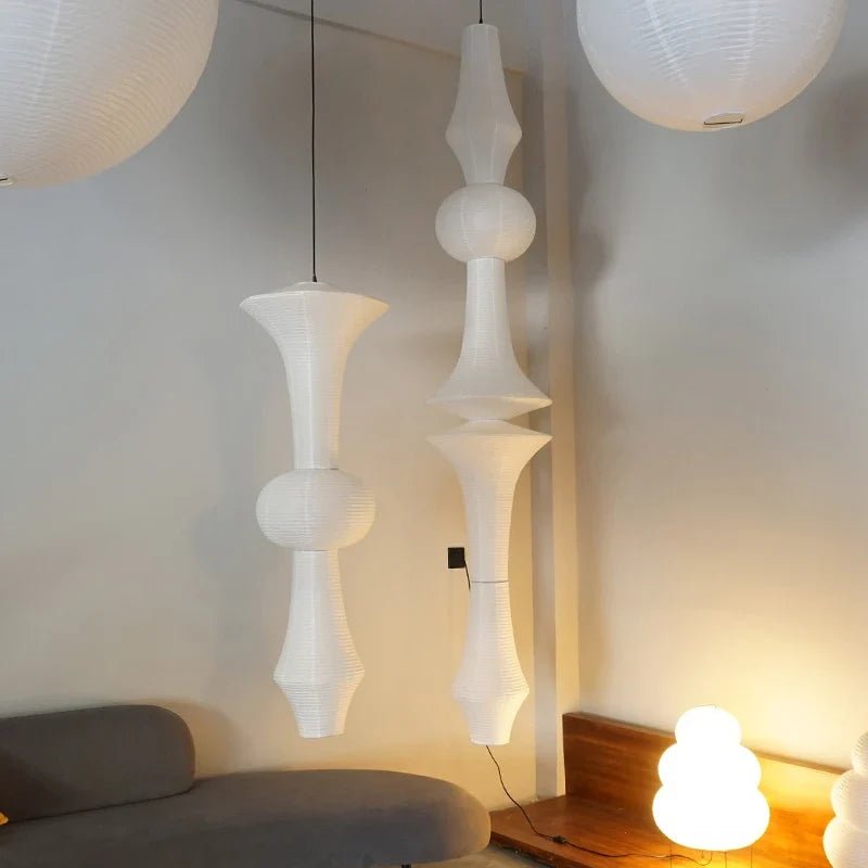 Nordic Wabi-Sabi Rice Paper Pendant Light - Decorbites