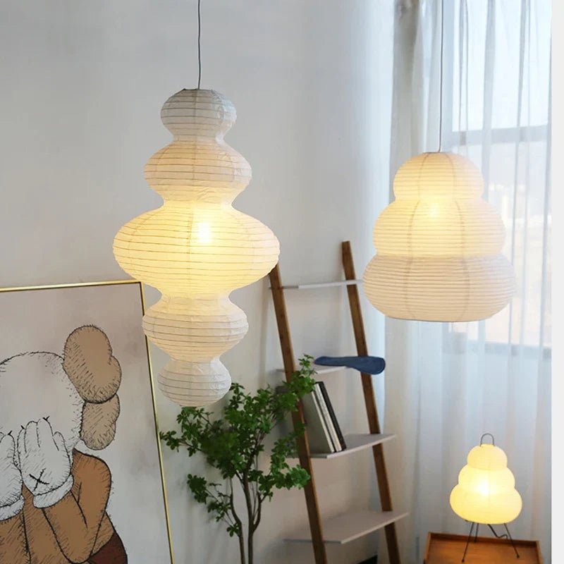 Nordic Wabi-Sabi Rice Paper Pendant Light - Decorbites