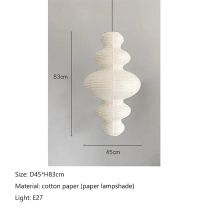Nordic Wabi-Sabi Rice Paper Pendant Light - Decorbites