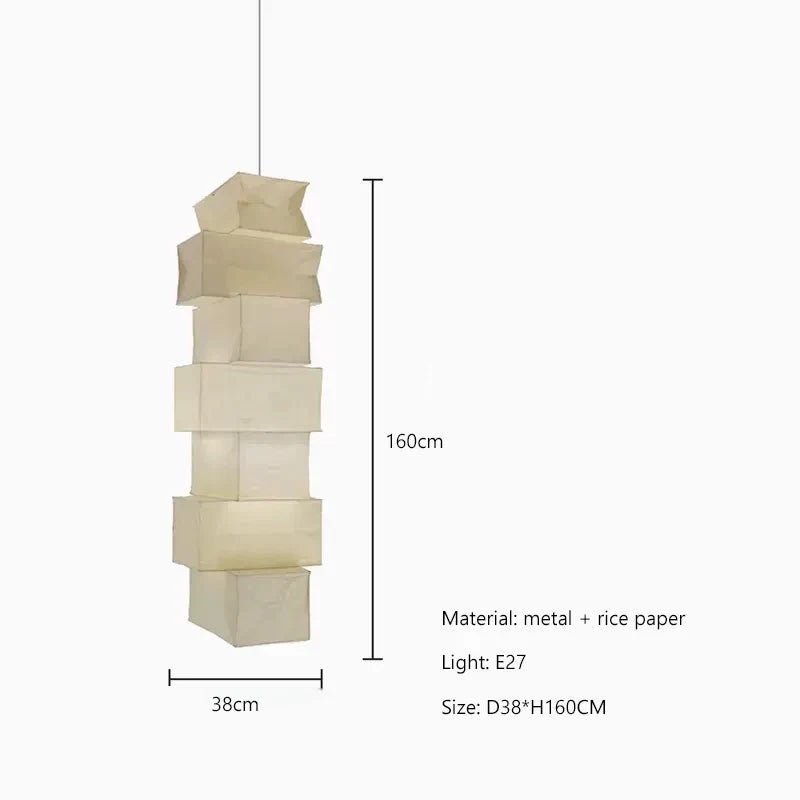 Nordic Wabi-Sabi Rice Paper Pendant Light - Decorbites