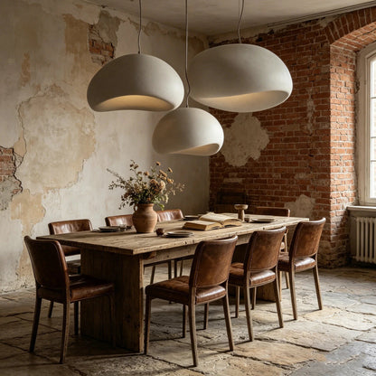 Nordic Wabi-Sabi White Or Gray Sculptural Pendant Light - Decorbites