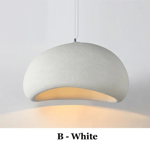 Nordic Wabi-Sabi White Or Gray Sculptural Pendant Light - Decorbites