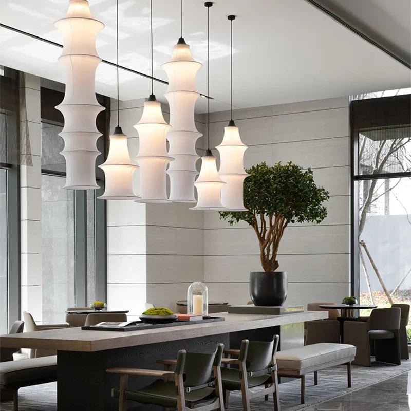 Nordic Wabi-Sabi White Silk Pendant Light - Decorbites