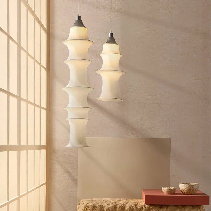 Nordic Wabi-Sabi White Silk Pendant Light - Decorbites