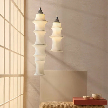 Nordic Wabi-Sabi White Silk Pendant Light - Decorbites