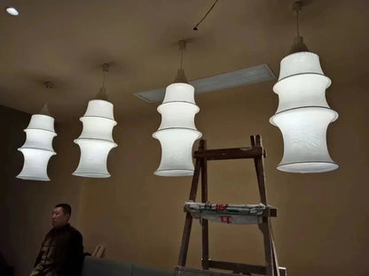 Nordic Wabi-Sabi White Silk Pendant Light - Decorbites