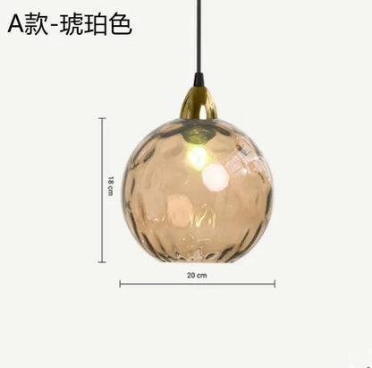 Nordic Water Grain Colored Glass Globe Pendant Light - Decorbites