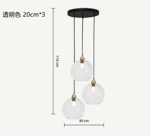 Nordic Water Grain Colored Glass Globe Pendant Light - Decorbites