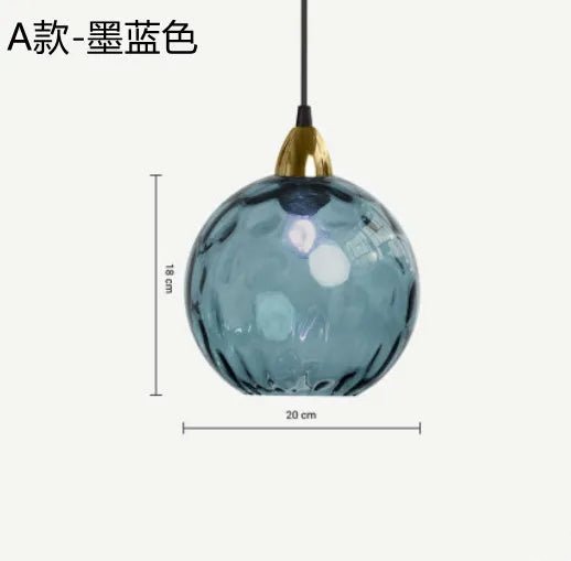 Nordic Water Grain Colored Glass Globe Pendant Light - Decorbites