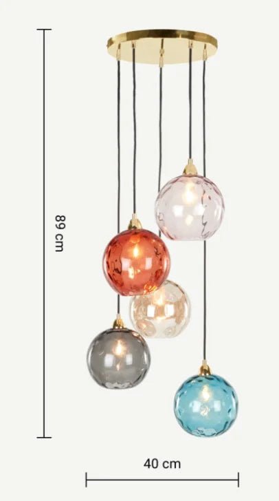 Nordic Water Grain Colored Glass Globe Pendant Light - Decorbites