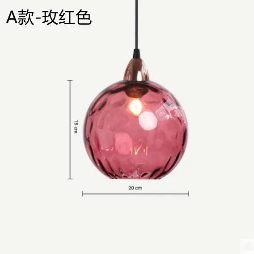Nordic Water Grain Colored Glass Globe Pendant Light - Decorbites