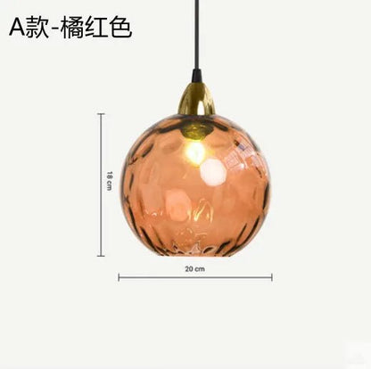 Nordic Water Grain Colored Glass Globe Pendant Light - Decorbites