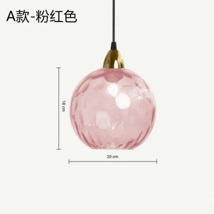 Nordic Water Grain Colored Glass Globe Pendant Light - Decorbites