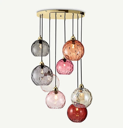 Nordic Water Grain Colored Glass Globe Pendant Light - Decorbites