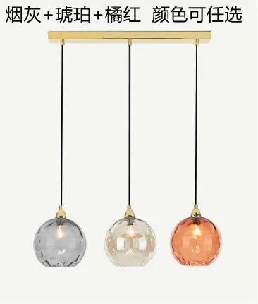 Nordic Water Grain Colored Glass Globe Pendant Light - Decorbites