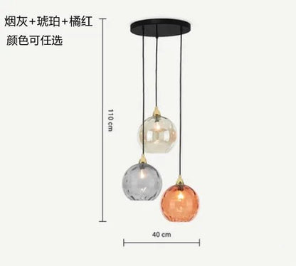 Nordic Water Grain Colored Glass Globe Pendant Light - Decorbites
