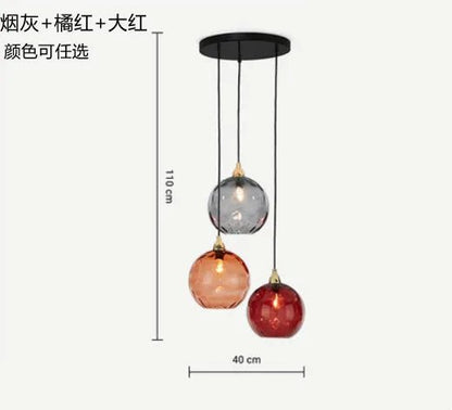 Nordic Water Grain Colored Glass Globe Pendant Light - Decorbites