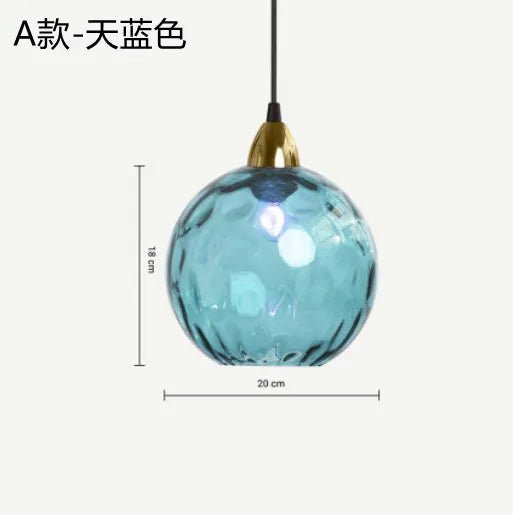Nordic Water Grain Colored Glass Globe Pendant Light - Decorbites