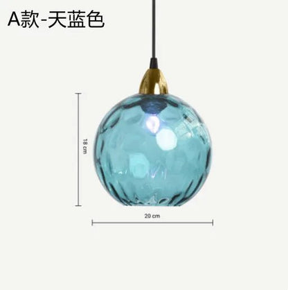Nordic Water Grain Colored Glass Globe Pendant Light - Decorbites