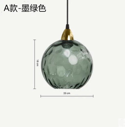 Nordic Water Grain Colored Glass Globe Pendant Light - Decorbites