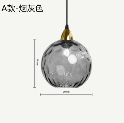 Nordic Water Grain Colored Glass Globe Pendant Light - Decorbites