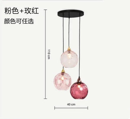 Nordic Water Grain Colored Glass Globe Pendant Light - Decorbites